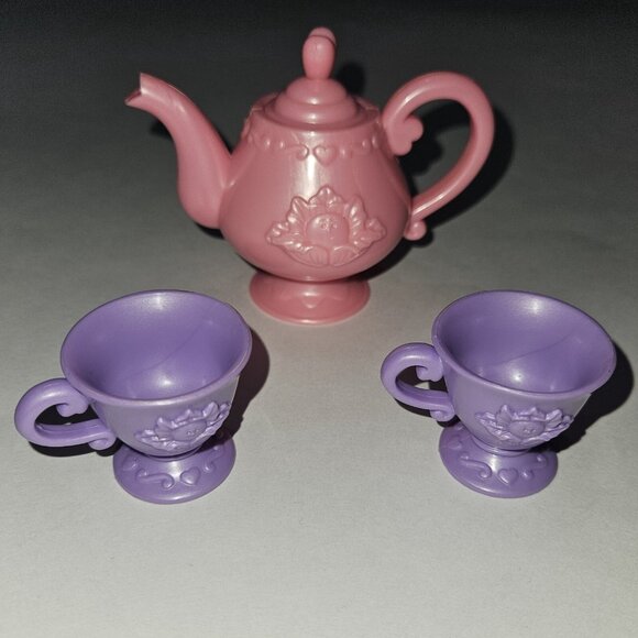 Cabbage Patch Pink Teapot 2 Purple Teacups Cups Lot 2004 Toy Dishes CPK - Picture 2 of 11